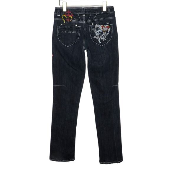 Y2k Jazzie Jeans Skinny High Rise Graffiti Tattoo Jeans Embellished 30" - Picture 6 of 6